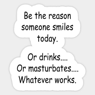 Masturbates B/W Sticker